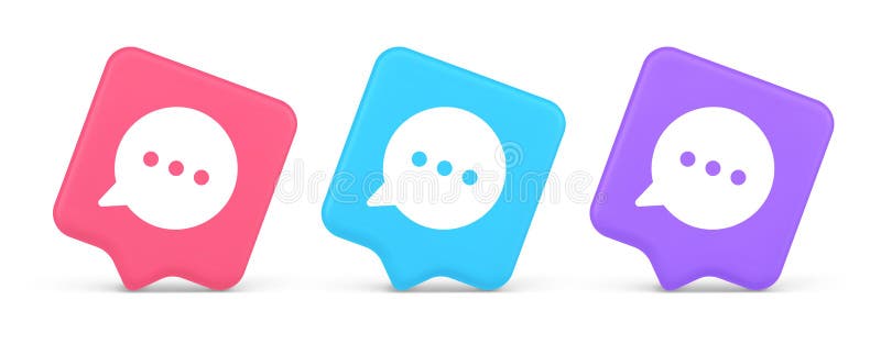 Think Bubble Chat-Taste Online Dialog Soziale Netzwerkkommunikation 3d realistische Sprechblase Symbol stock abbildung