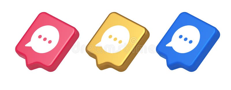 Think Bubble Chat-Taste Online Dialog Soziale Netzwerkkommunikation 3d realistische Sprechblase Symbol vektor abbildung