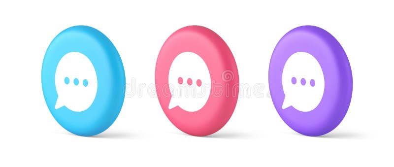 Think Buben Chat-Taste Online Dialog Soziale Netzwerkkommunikation 3d isometrischer Kreis Symbol vektor abbildung