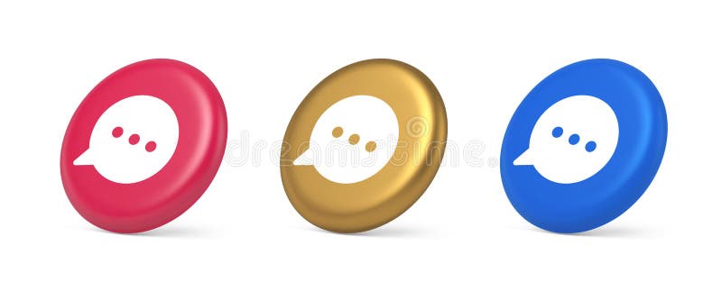 Think Buben Chat-Taste Online Dialog Soziale Netzwerkkommunikation 3d realistisches isometrisches Kreissymbol stock abbildung