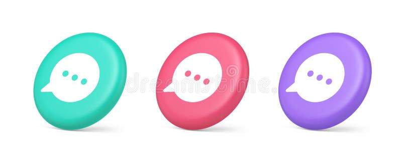 Think Buben Chat-Taste Online Dialog Soziale Netzwerkkommunikation 3d realistisches isometrisches Kreissymbol vektor abbildung