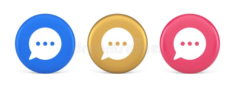 Think Buben Chat-Taste Online Dialog Soziale Netzwerkkommunikation 3d realistisches Kreissymbol lizenzfreie abbildung