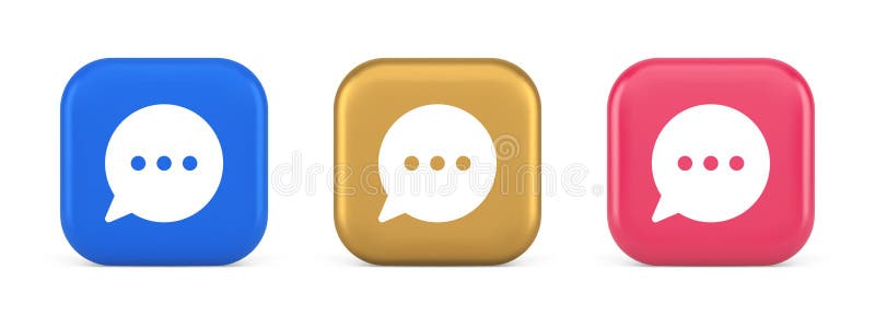 Think Buben Chat-Taste Online Dialog Soziale Netzwerkkommunikation 3d realistisches Symbol stock abbildung