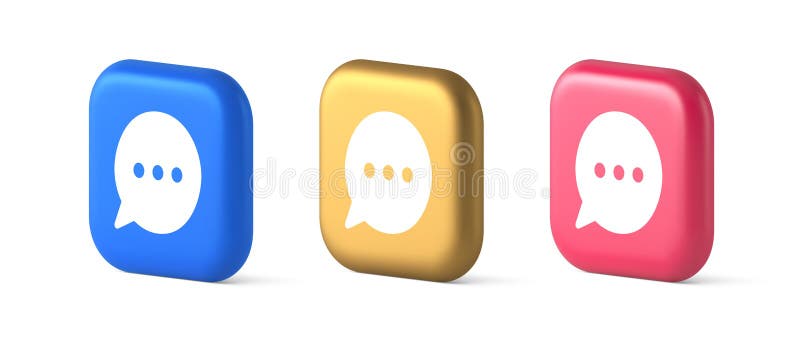 Think Buben Chat-Taste Online Dialog Soziale Netzwerkkommunikation 3d realistisches Symbol lizenzfreie abbildung