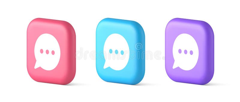 Think Buben Chat-Taste Online Dialog Soziale Netzwerkkommunikation 3d realistisches Symbol stock abbildung