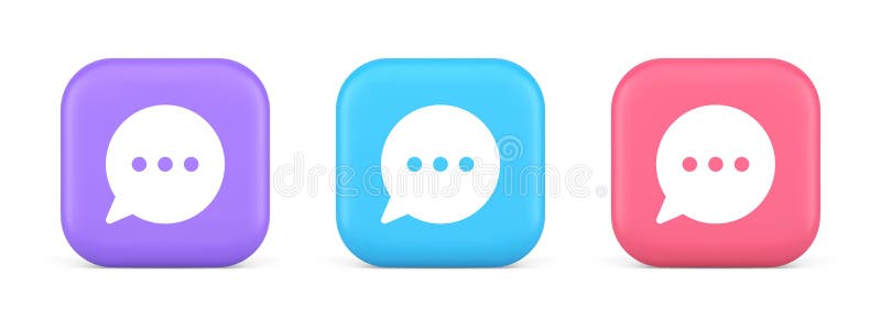 Think Buben Chat-Taste Online Dialog Soziale Netzwerkkommunikation 3d realistisches Symbol lizenzfreie abbildung