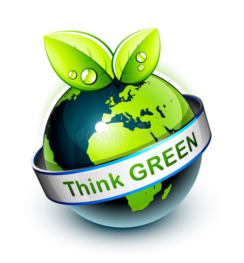 Think green concept design stock vector. Illustration of alternative