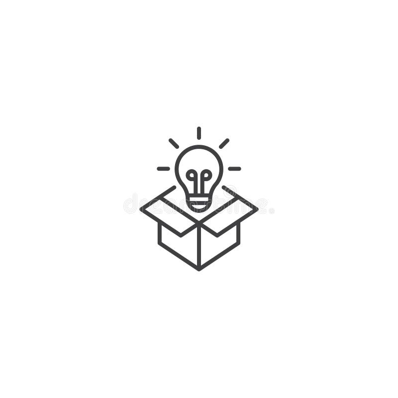 Think out of the box, creative line icon vector