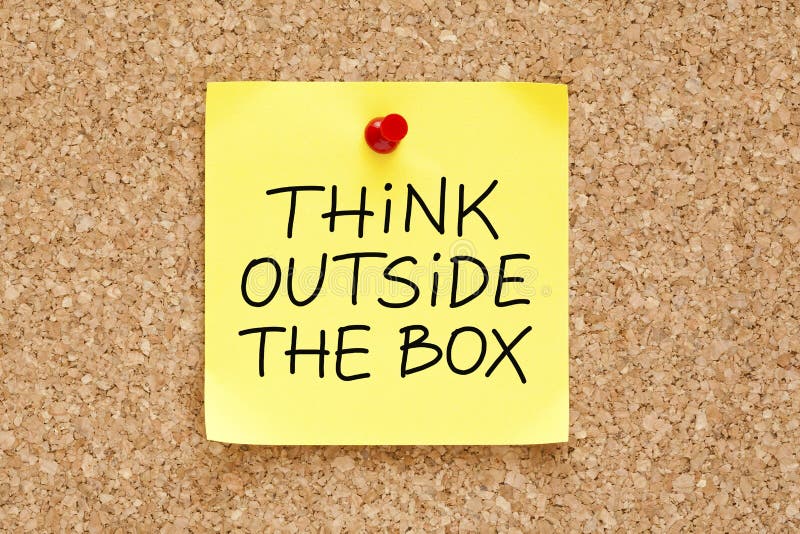 Think Outside The Box Sticky Note royalty free stock image Think Outside The Box Sticky Note royalty free stock image