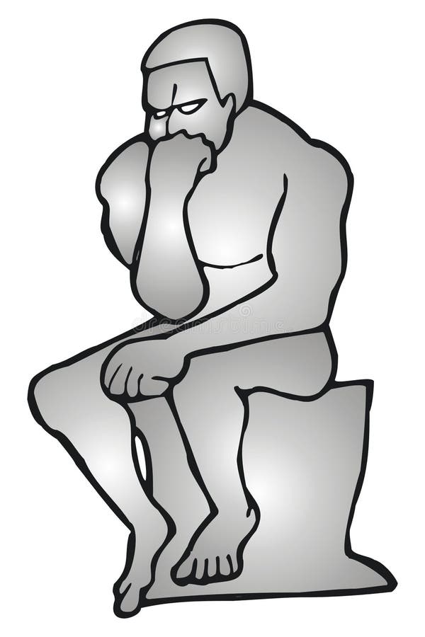 The Thinker Cartoon Image