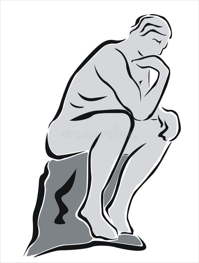 clipart of the thinker statue location