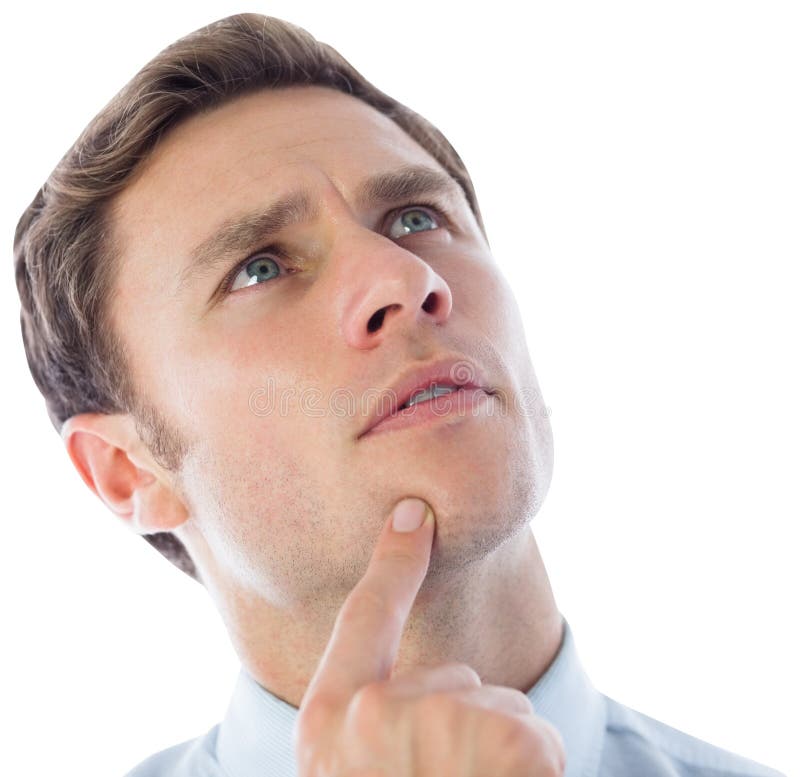 194 Handsome Businessman Thinking Finger Chin Stock Photos Free