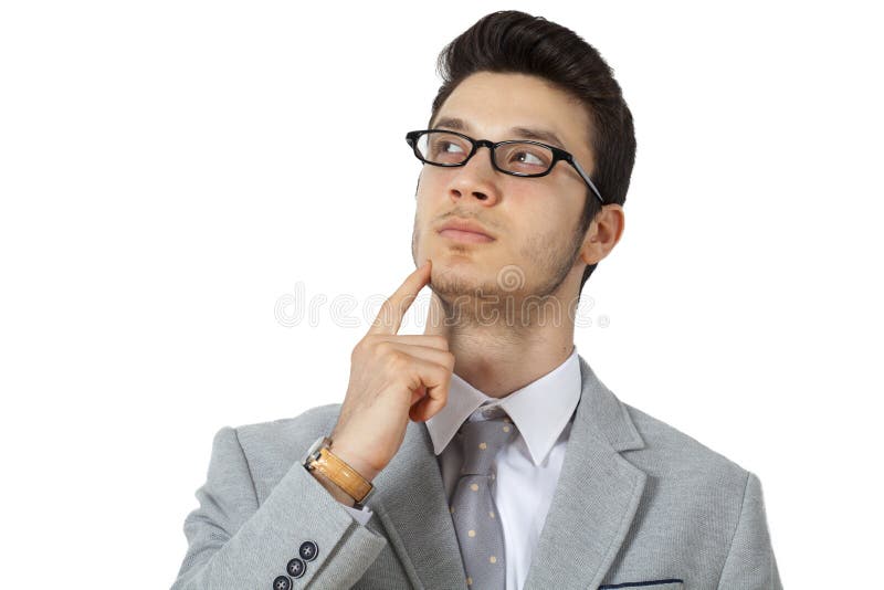 Thinking businessman stock photography