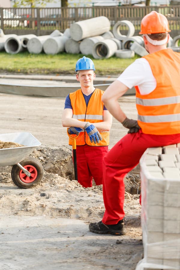 Thinking on the constuction site royalty free stock photography