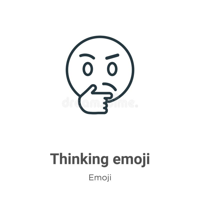 Thinking Face Emoji Outline Icon Stock Vector - Illustration of eyes