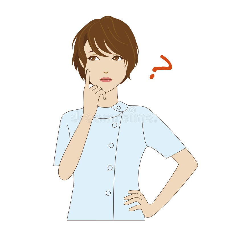 Thinking Female Dental Assistant Stock Vector Illustration of person