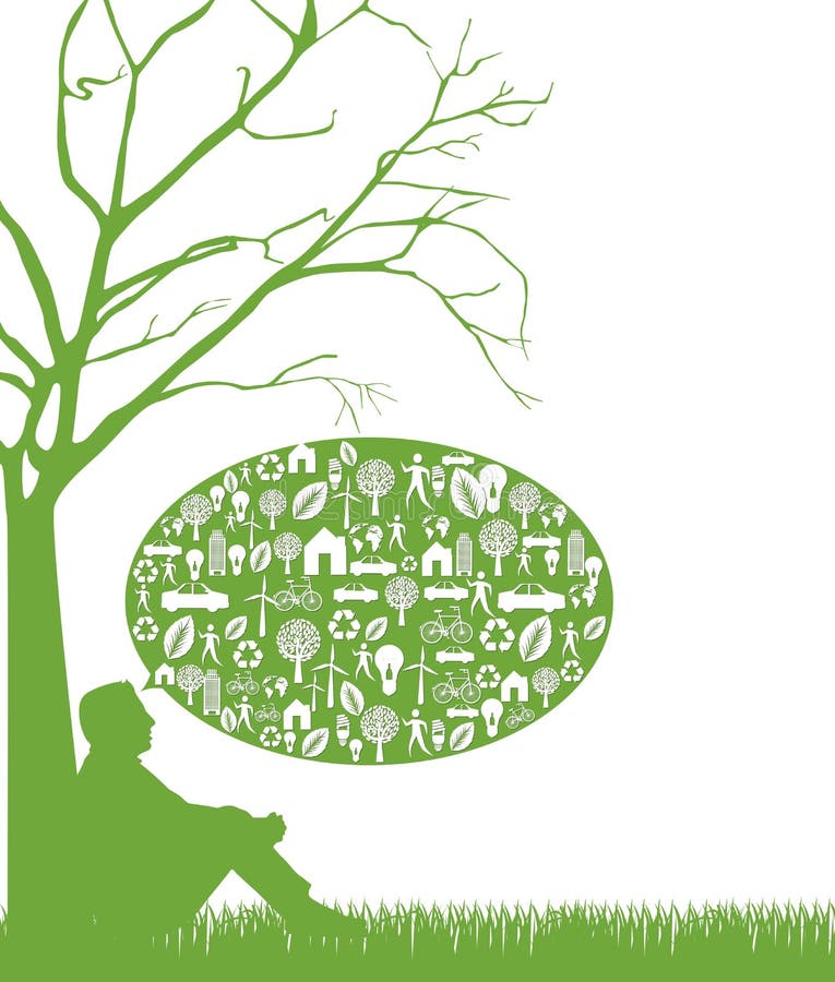 Thinking green stock vector. Illustration of background 29487318