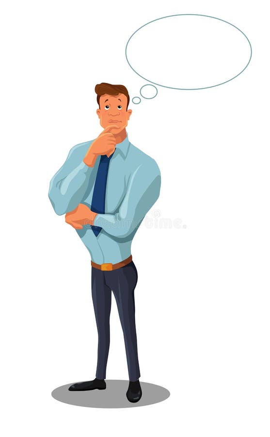 Thinking man cartoon style stock vector. Illustration of worker - 182508836 Thinking man cartoon style stock vector. Illustration of worker - 182508836