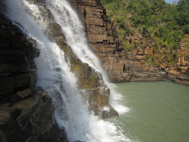 Thirathgarh Waterfall Falling Down Water Stock Image Image of tourism