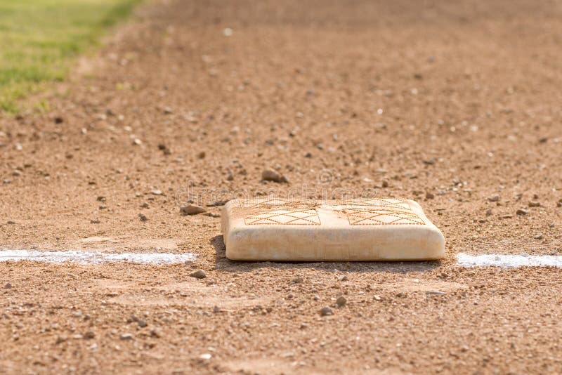 Horizontal image of third base on the baseball field