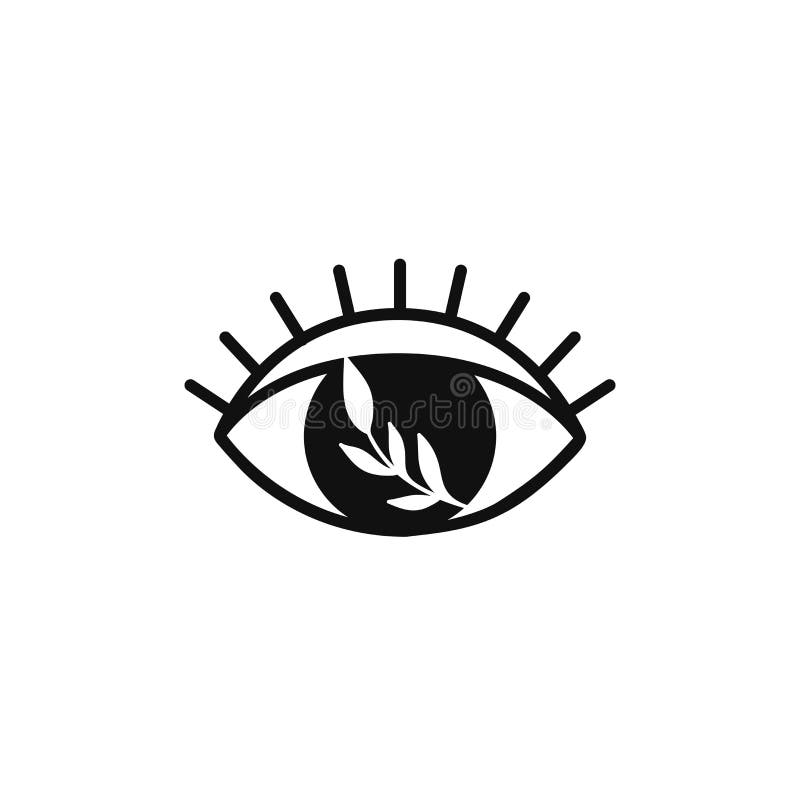 Third Eye with Floral Branch. Evil Eye Logo Design Stock Vector -  Illustration of human, black: 222299867