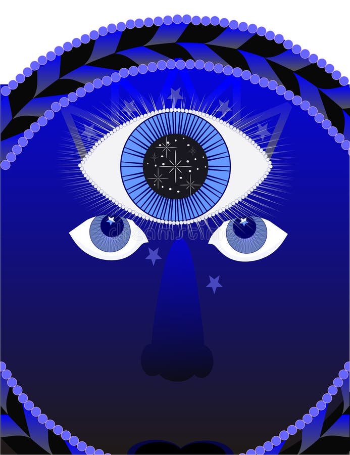 Third eye, psychic illustration