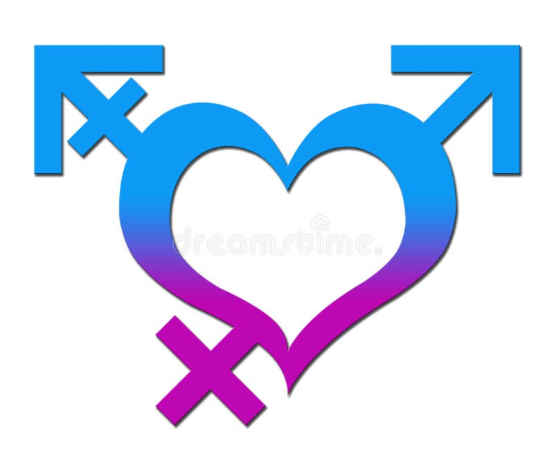 Heart With Male Female Signs Stock Illustration Illustration Of