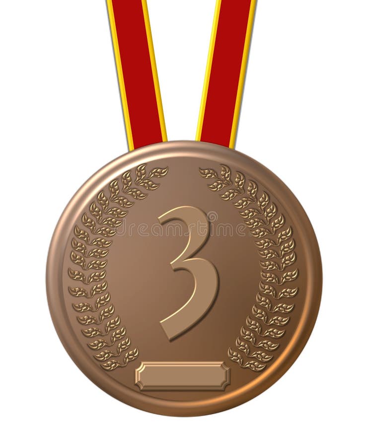 Third place bronze medal stock illustration. Illustration of sport 8493575