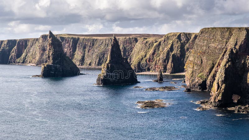 Thirle Door and Stacks of Duncansby in Scotland Stock Image - Image of ...