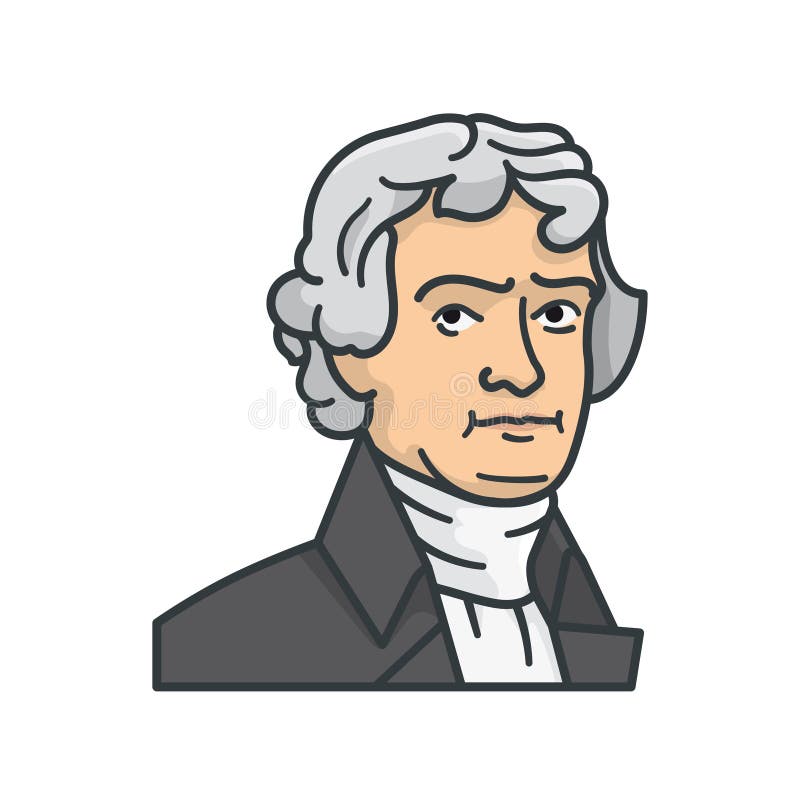 Thomas Jefferson Portrait Isolated Vector Illustration Stock Vector ...