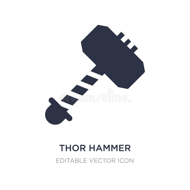 Thor hammer icon on white background. Simple element illustration from Weapons concept stock illustration