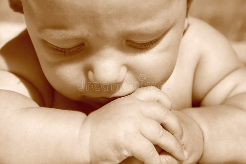 Thoughtful baby portrait