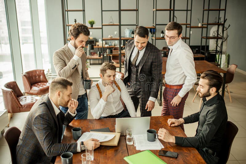 Thoughtful business people in office royalty free stock photo Thoughtful business people in office royalty free stock photo