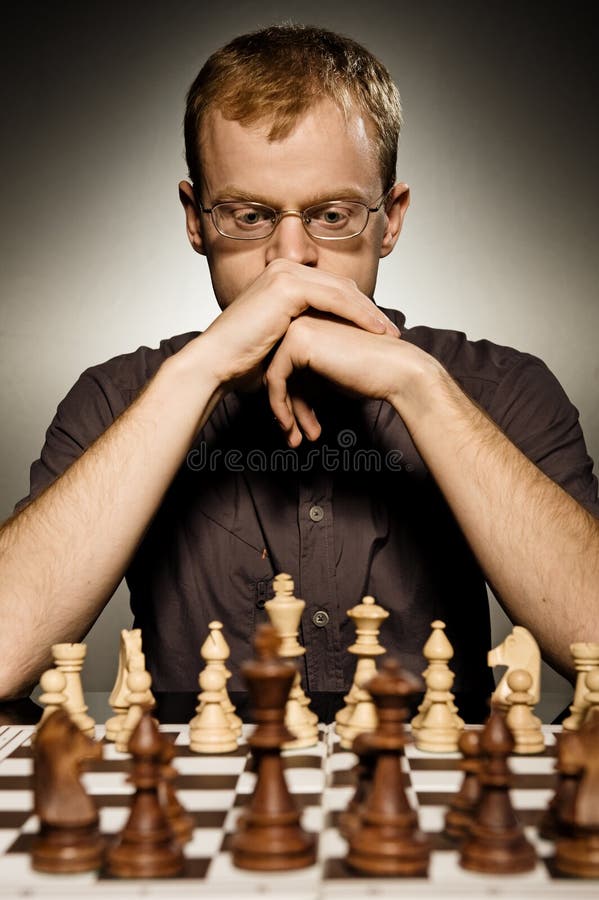 Thoughtful chess master stock photo. Image of pieces, intellect - 8519806