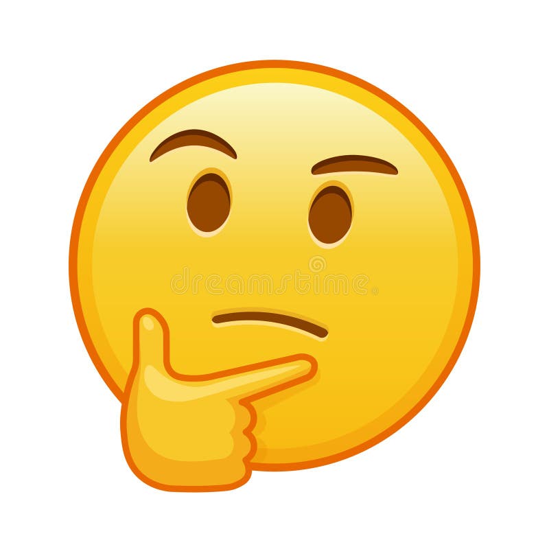 Thoughtful Face Large Size of Yellow Emoji Smile Stock Vector