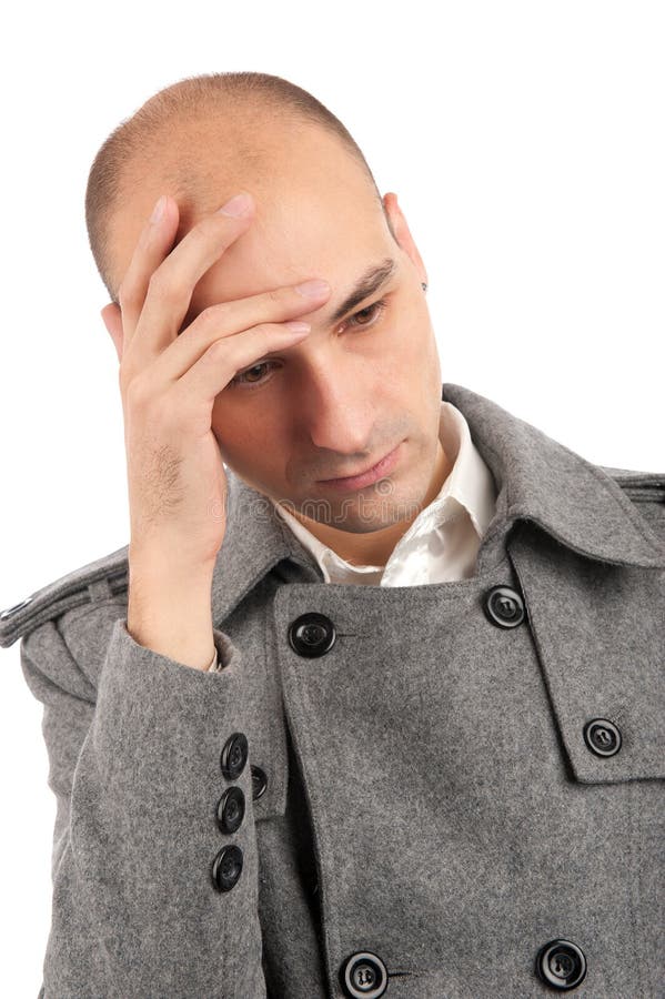 The thoughtful man anxious by problems royalty free stock photos