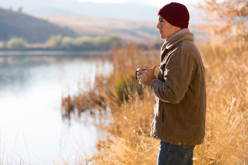 Thoughtful man lake