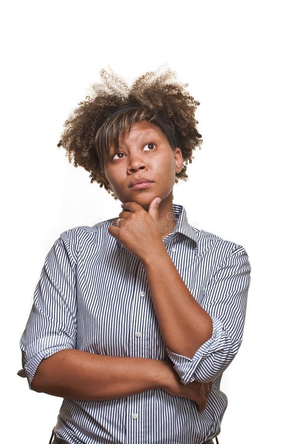 Thoughtful Young African Woman stock image Thoughtful Young African Woman stock image
