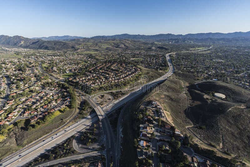 Thousand Oaks California Route 23 Freeway Aerial