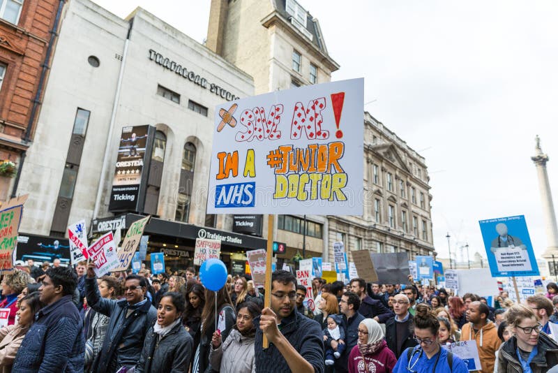Thousands Junior Doctors Protest In London Editorial Photography