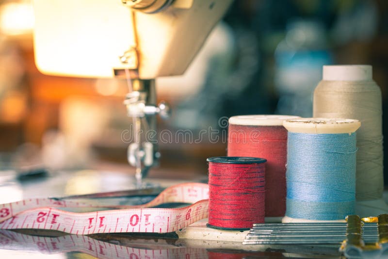 Thread with a Cloth Strap on a Sewing Machine Stock Image Image of