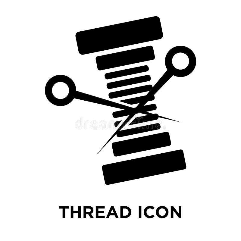 Thread Icon Vector Sign And Symbol Isolated On White Background, Thread