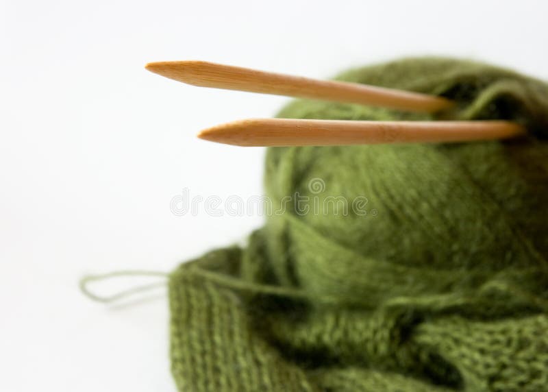 Thread and knitting needle