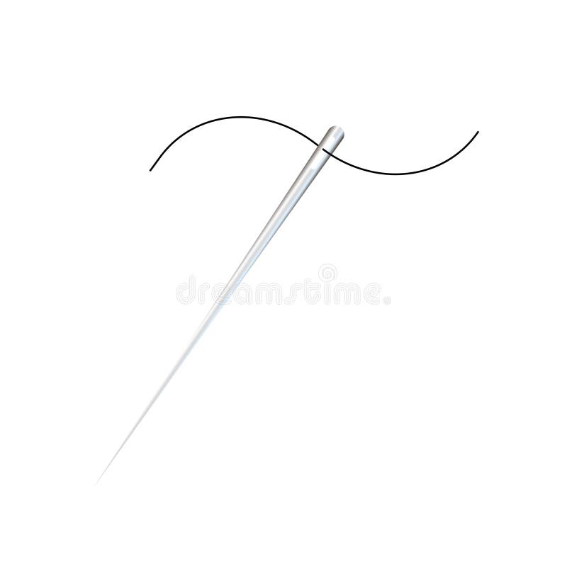 The Thread in the Needle Vector. Silhouette of a Thread in a Needle