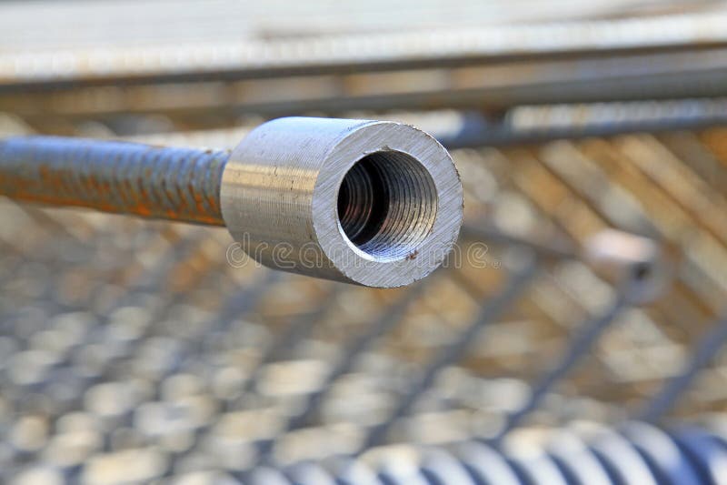 Threaded metal parts stock photo