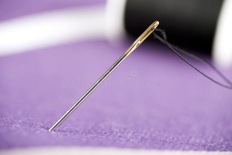 Threaded Needle stock image. Image of hemming, thread 16715827