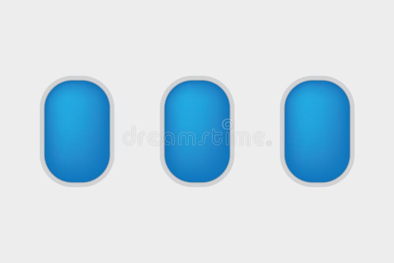 Three aircraft windows icon royalty free illustration