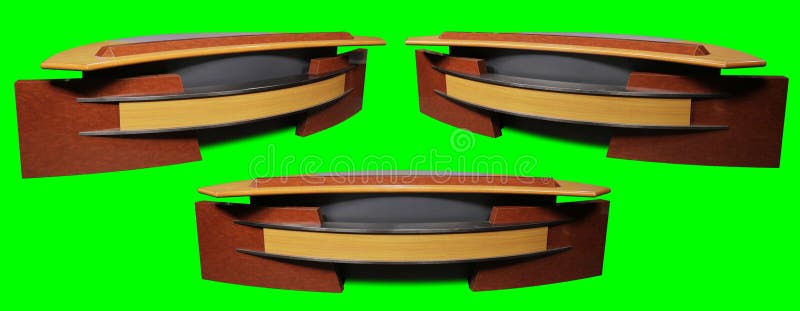 Wood Sports News Desk Angles Isolated Chroma Key Green Screen Background Stock Photo Image Of Broadcasting Broadcast