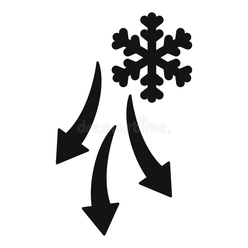 Three arrows pointing down to a snowflake representing cooling system