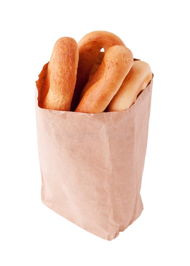 Three Bagels in a Brown Paper Bag Stock Image Image of close, three 34046551